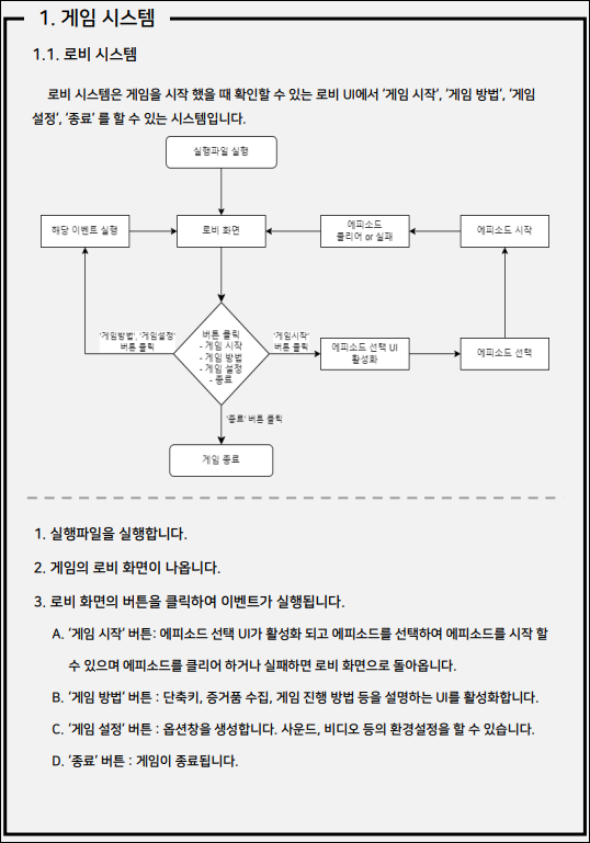 취업자 노승환 학생의 팀 포트폴리오 기획서 중 일부 2