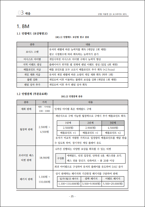 취업자 김병철 학생의 팀 포트폴리오 기획서 중 일부 6